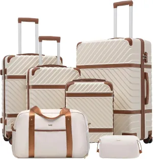 Coolife Luggage Set Suitcase Carry On Luggage PC Hardshell Luggage TSA Lock Spinner Wheels Telescopic Handle