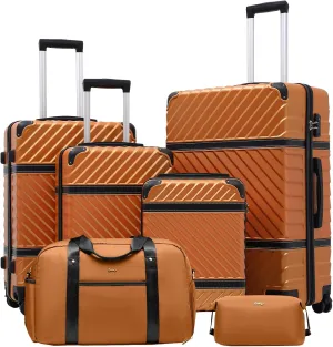 Coolife Luggage Set Suitcase Carry On Luggage PC Hardshell Luggage TSA Lock Spinner Wheels Telescopic Handle