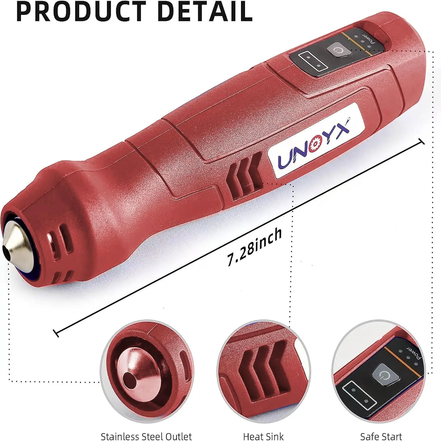 Cordless Heat Gun for Crafts,600℉Fast Heating,Rechargeable Mini Hot Air Gun for Shrink Wrapping,Epoxy Resin,Vinyl Wrap,Electronics,Candle Making,Embossing,Phone Repair,DIY Red