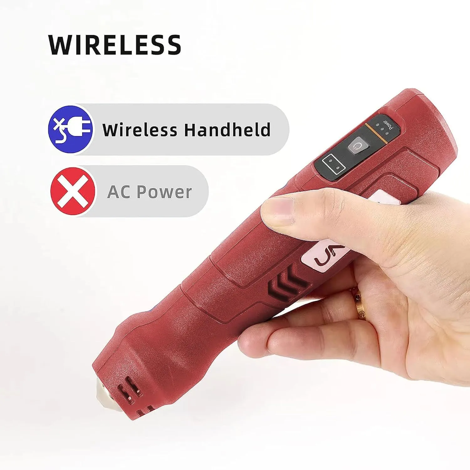 Cordless Heat Gun for Crafts,600℉Fast Heating,Rechargeable Mini Hot Air Gun for Shrink Wrapping,Epoxy Resin,Vinyl Wrap,Electronics,Candle Making,Embossing,Phone Repair,DIY Red