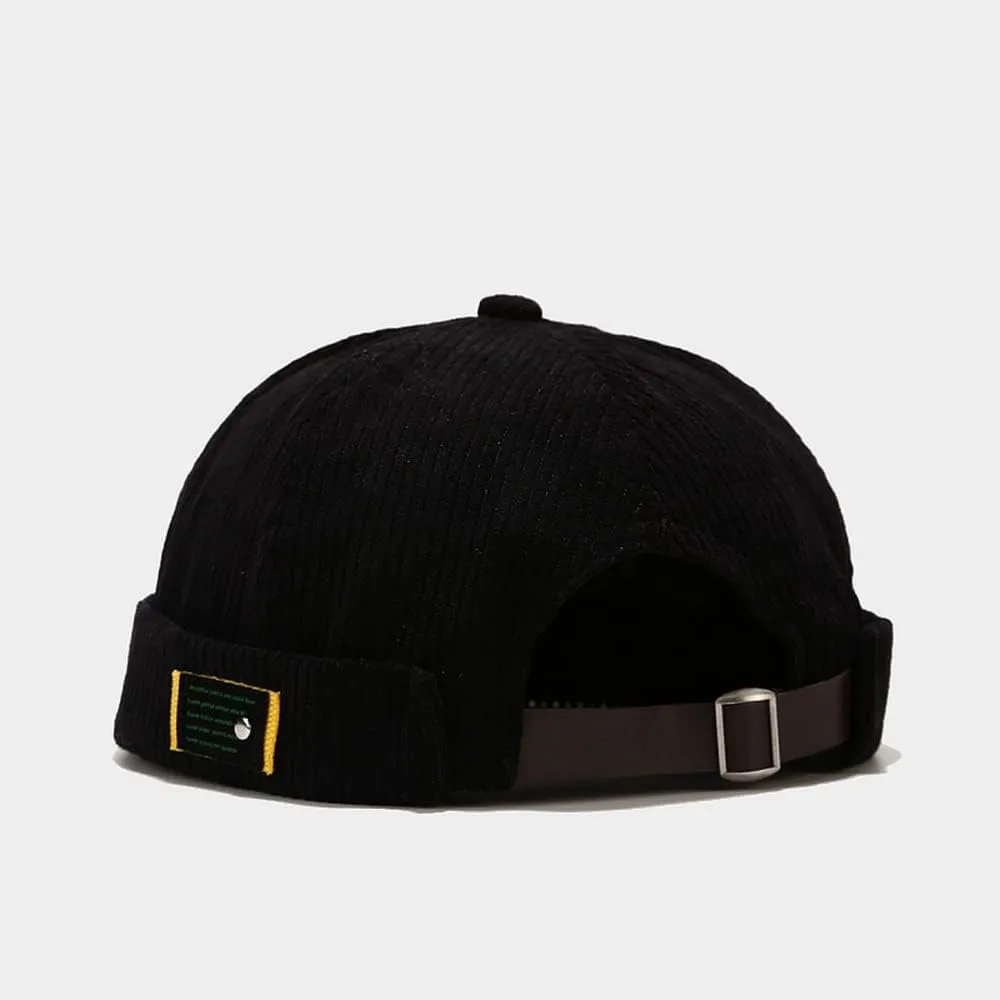 Corduroy Brimless Harbour Hat Rolled Cuff Retro Beanie Hat Skullcap Street Casual Sailor Cap for Men Women