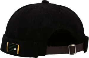 Corduroy Brimless Harbour Hat Rolled Cuff Retro Beanie Hat Skullcap Street Casual Sailor Cap for Men Women