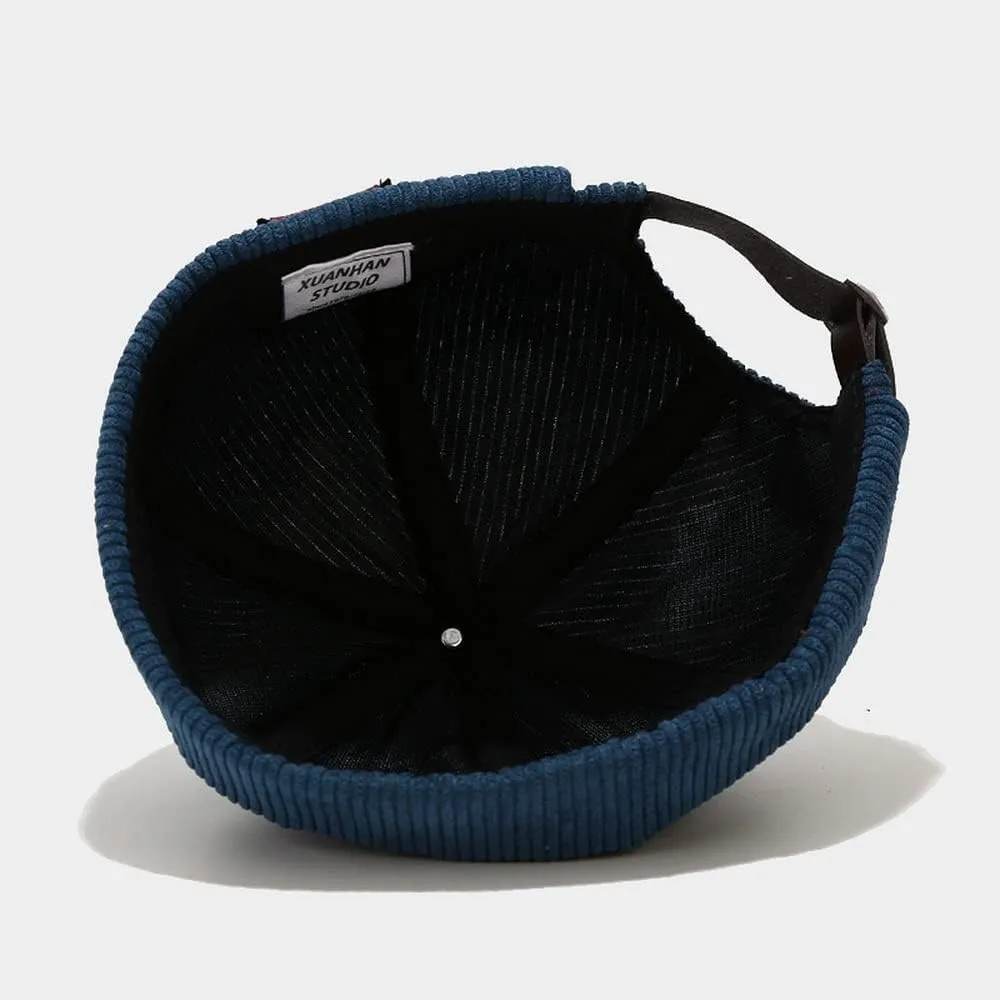 Corduroy Brimless Harbour Hat Rolled Cuff Retro Beanie Hat Skullcap Street Casual Sailor Cap for Men Women