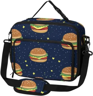 Cosmic Hamburger Large Insulated Lunch Bag Reusable Lunch Cooler Bags Tote for Work Picnic Outdoor