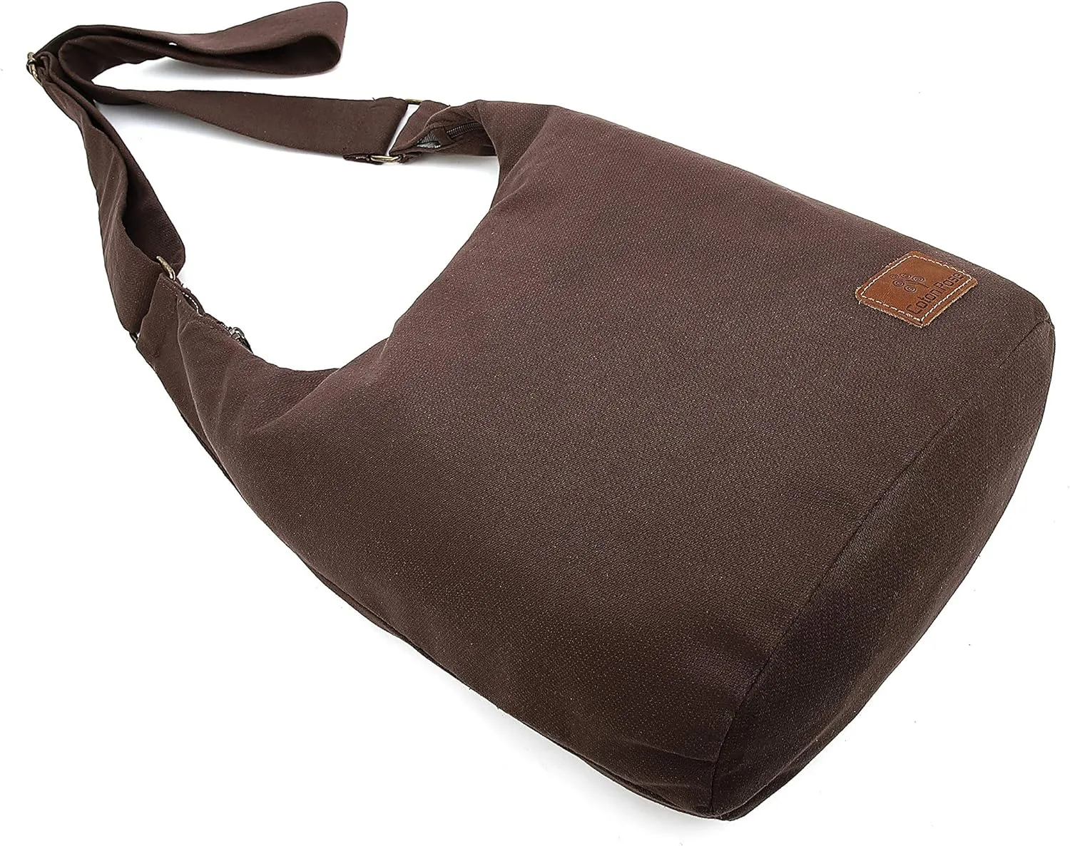 Coton Pose Women Hippie Crossbody Bag - Top Zip Large Capacity Canvas Sling Bag - Jacquard Cloth Handmade