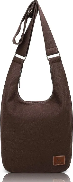 Coton Pose Women Hippie Crossbody Bag - Top Zip Large Capacity Canvas Sling Bag - Jacquard Cloth Handmade