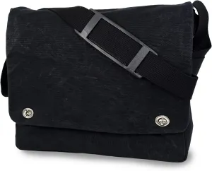 Cotton Canvas Messenger Bag Shoulder Bag For Men (Black)