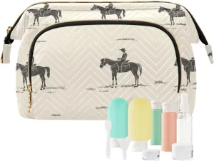 Cowboy and Horse Small Pattern Toiletry Bags Portable Toiletry Bag For Women Jewelry for Travel Toiletry