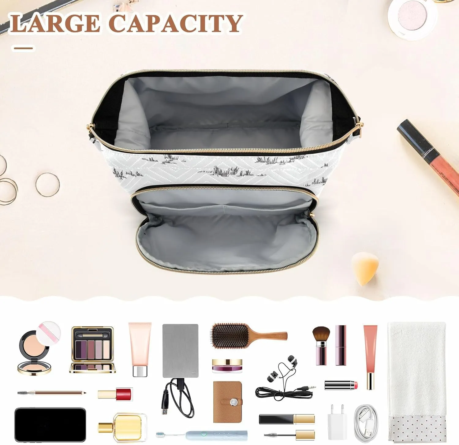 Cowboy Horse Grass Travel Bag Essentials Cosmetic Bag Organizer Women Coin Purse for Makeup Cosmetic