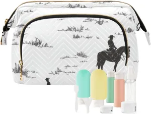 Cowboy Horse Grass Travel Bag Essentials Cosmetic Bag Organizer Women Coin Purse for Makeup Cosmetic