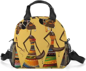 Creative African Culture Insulated Lunch Bag Portable Lunch Box Tote Cooler Bags Lunchbox For Travel Picnic Work