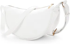 Crescent Crossbody Bag for Women Leather Trendy Shoulder Bag with Adjustable Strap for Everyday Casual Travel
