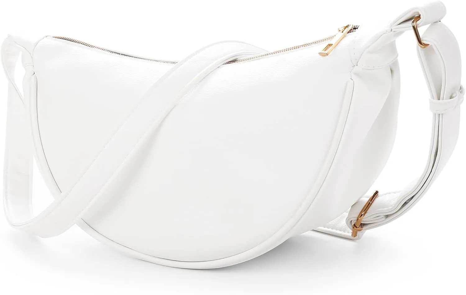 Crescent Crossbody Bag for Women Leather Trendy Shoulder Bag with Adjustable Strap for Everyday Casual Travel