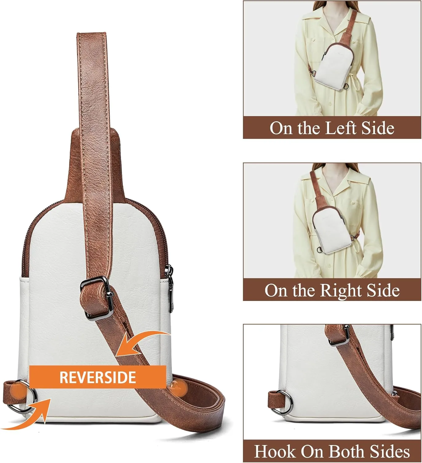 Crossbody Bags for Women Men Sling Bag 5 Pockets Fanny Pack Sling Backpack Chest Daypack Travel Purse Anti Theft