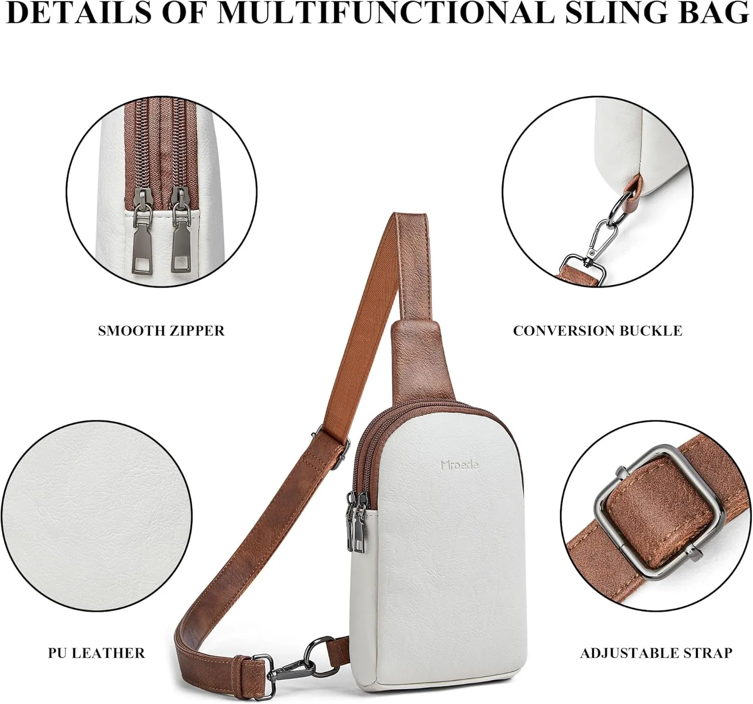 Crossbody Bags for Women Men Sling Bag 5 Pockets Fanny Pack Sling Backpack Chest Daypack Travel Purse Anti Theft
