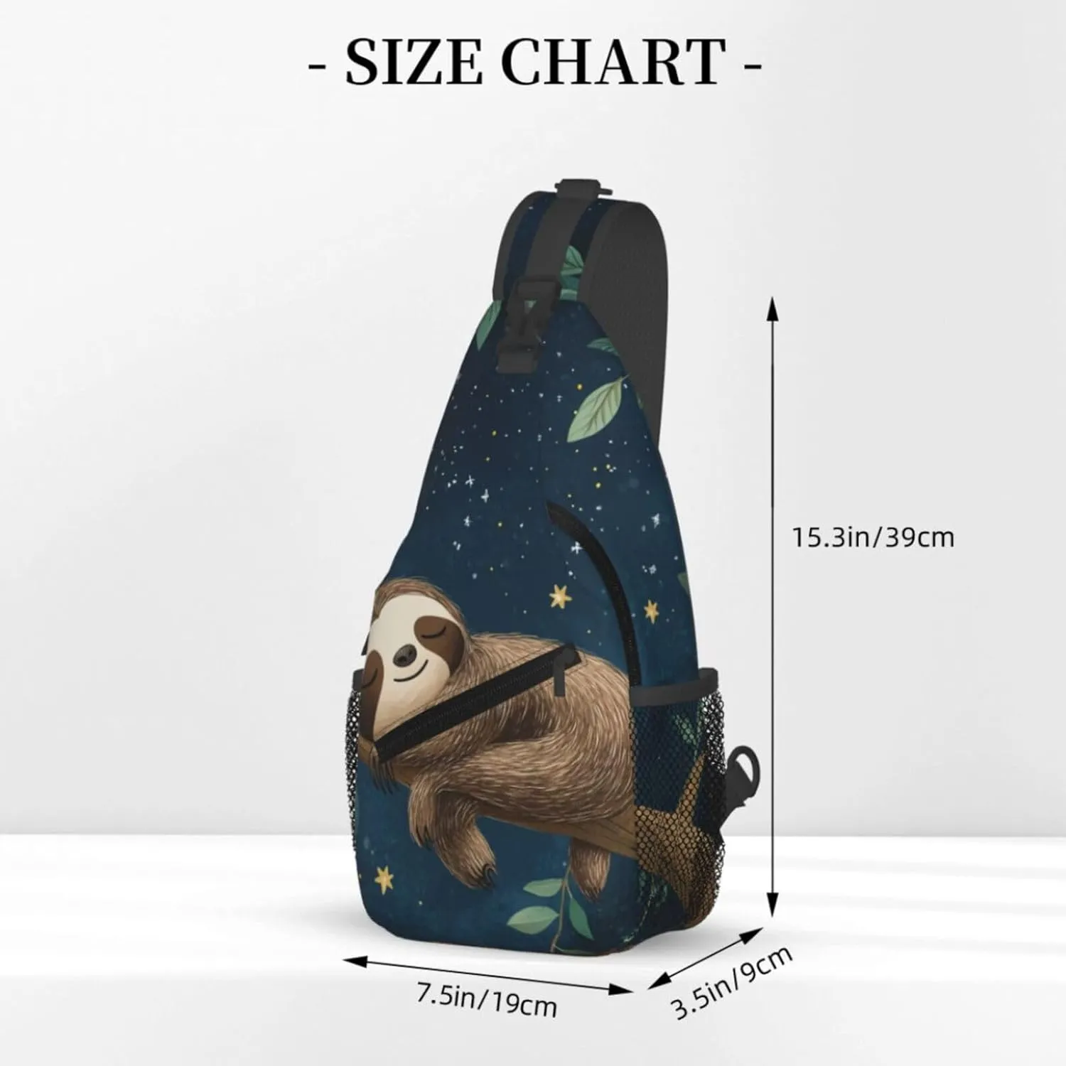 Crossbody Bags For Women Men Sloth Sleeping Sling Backpack Chest Shoulder Bag Gym Cycling Travel Hiking Daypack