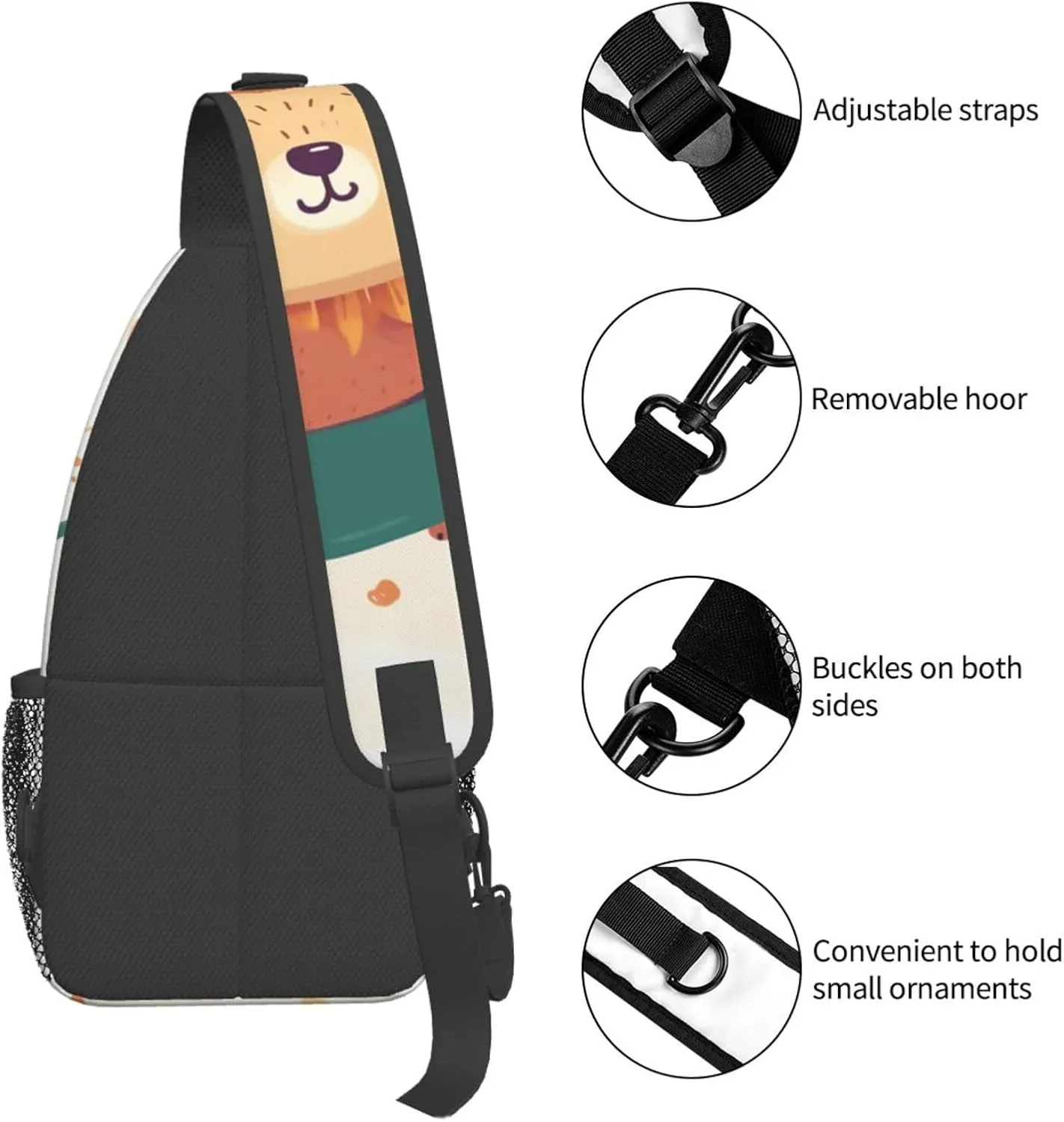 Crossbody Bags for Women Men Trendy Sling Bag Casual Chest Bag Silhouette of Green Vines Shoulder Bag for Travel Sport