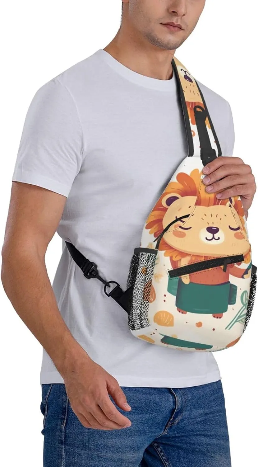 Crossbody Bags for Women Men Trendy Sling Bag Casual Chest Bag Silhouette of Green Vines Shoulder Bag for Travel Sport