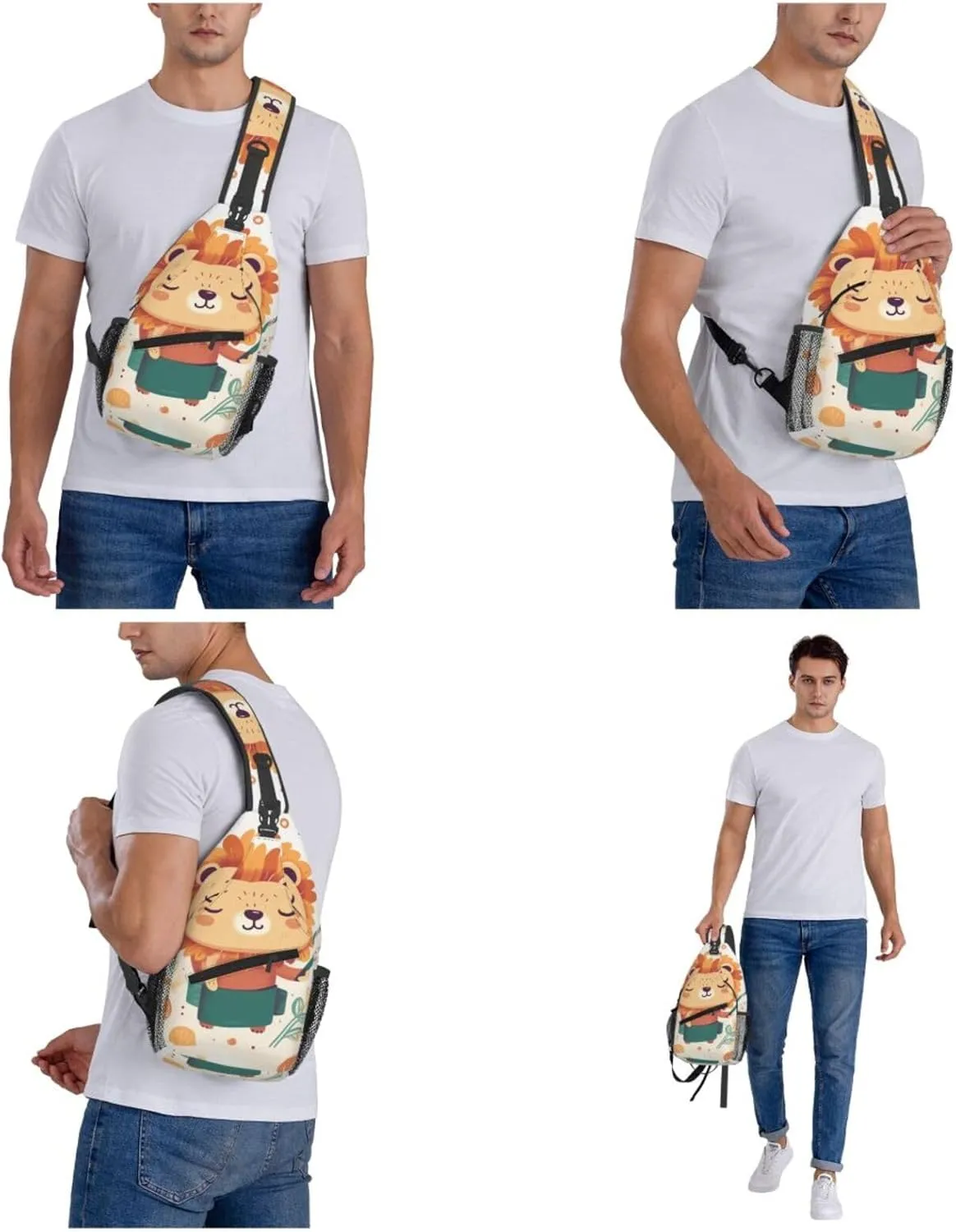 Crossbody Bags for Women Men Trendy Sling Bag Casual Chest Bag Silhouette of Green Vines Shoulder Bag for Travel Sport