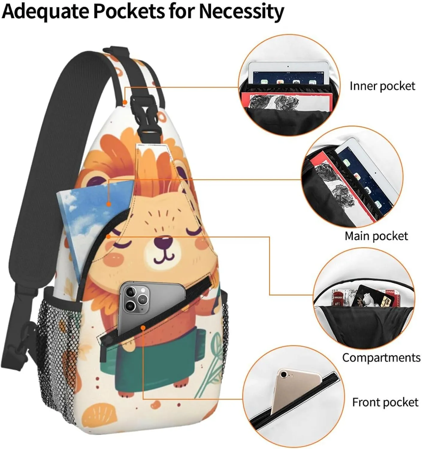 Crossbody Bags for Women Men Trendy Sling Bag Casual Chest Bag Silhouette of Green Vines Shoulder Bag for Travel Sport