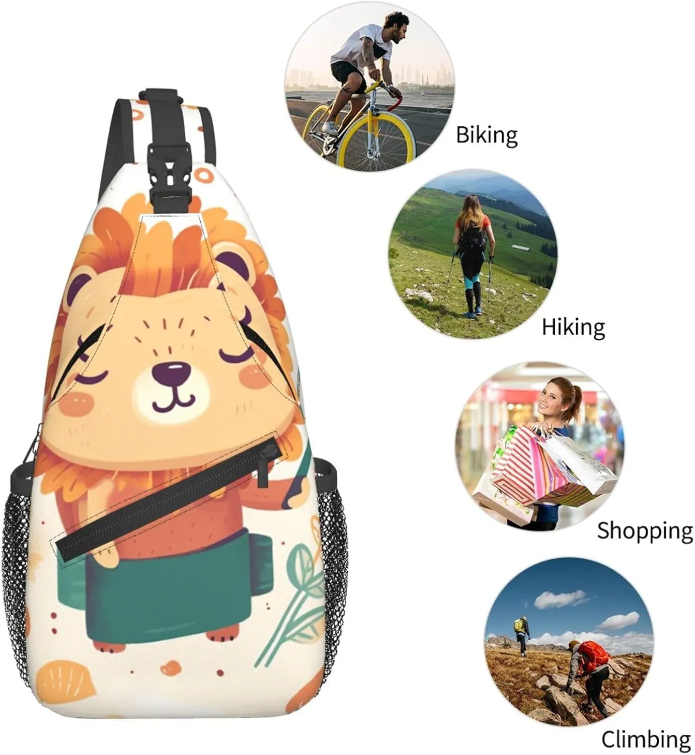 Crossbody Bags for Women Men Trendy Sling Bag Casual Chest Bag Silhouette of Green Vines Shoulder Bag for Travel Sport
