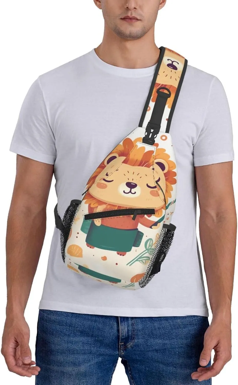 Crossbody Bags for Women Men Trendy Sling Bag Casual Chest Bag Silhouette of Green Vines Shoulder Bag for Travel Sport