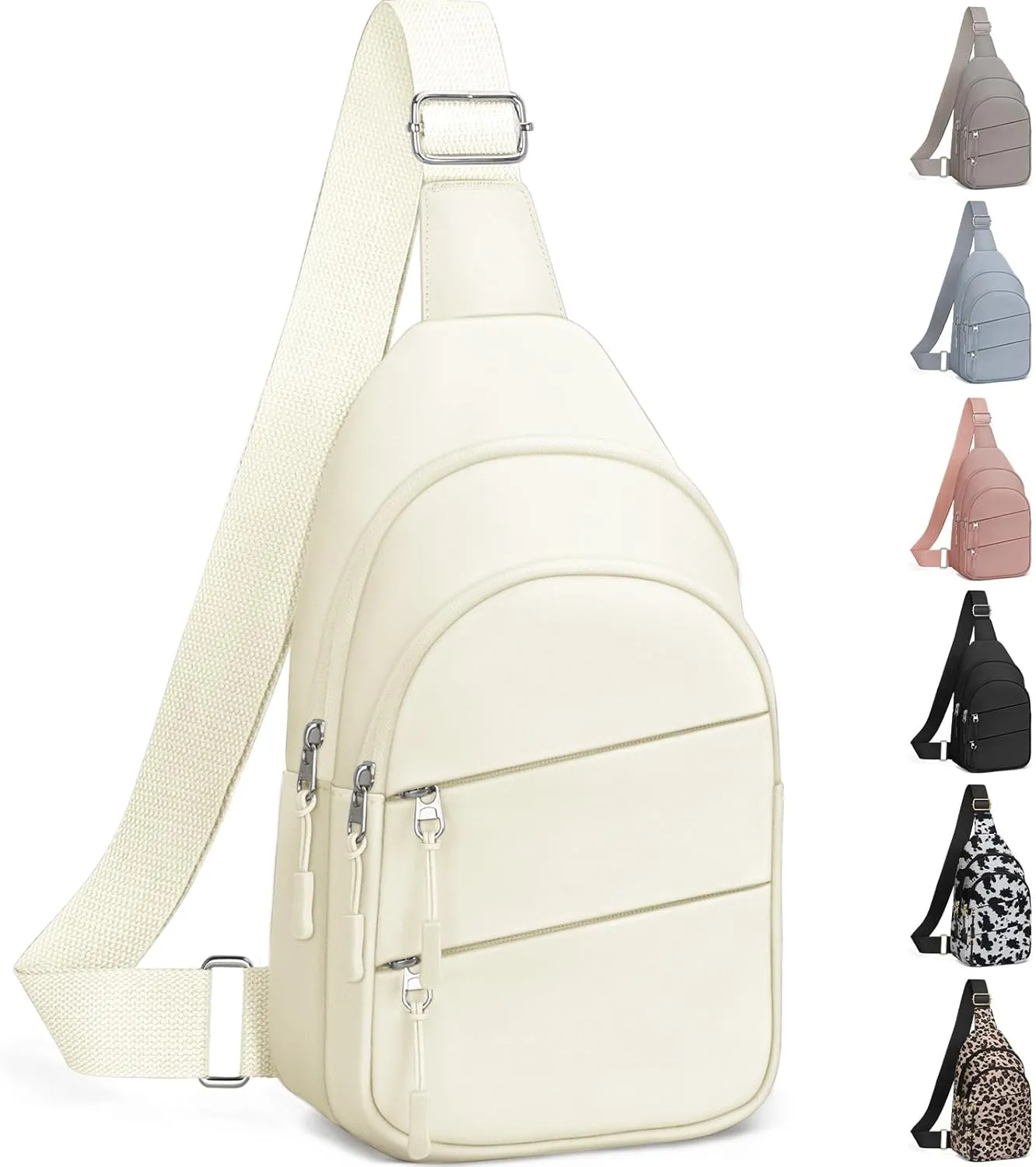 Crossbody Bags for Women, Sling Bag for Men, Small Hiking Backpack Anti Theft Lightweight for Outdoors Travel (M, Beige)