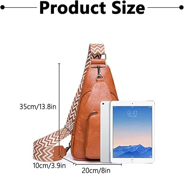Crossbody Bags for Women Sling Bag Leather Fanny Pack Fashion Chest Bag Small Backpack Adjustable Straps Purse