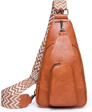 Crossbody Bags for Women Sling Bag Leather Fanny Pack Fashion Chest Bag Small Backpack Adjustable Straps Purse