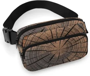 Crossbody Fanny Pack for Women Men Tree Stump Waist Pack Sports Belt Bag Large Waist Bag with Adjustable Strap Fashion Hip Bum Bag for Workout Running Traveling