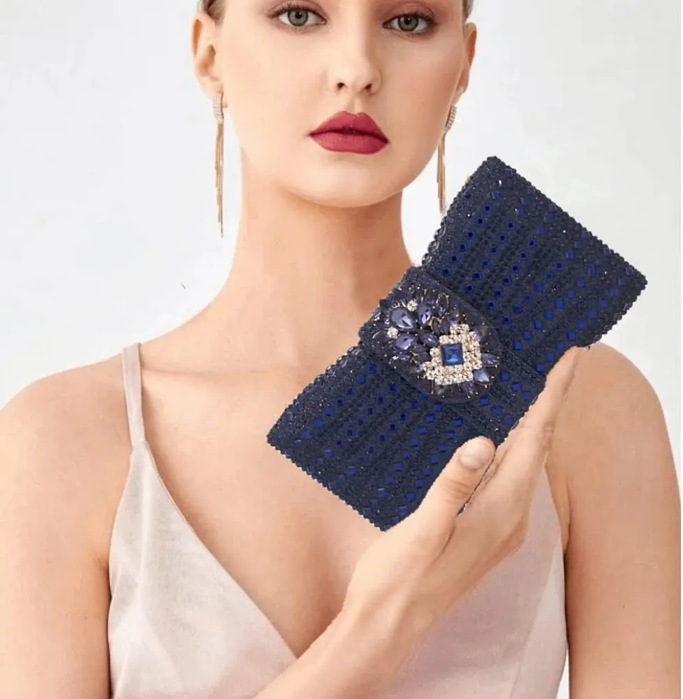 Crystal Clutch Bling Purses For Women Novelty Bow Evening Bag Silver Rhinestone Party Handbag
