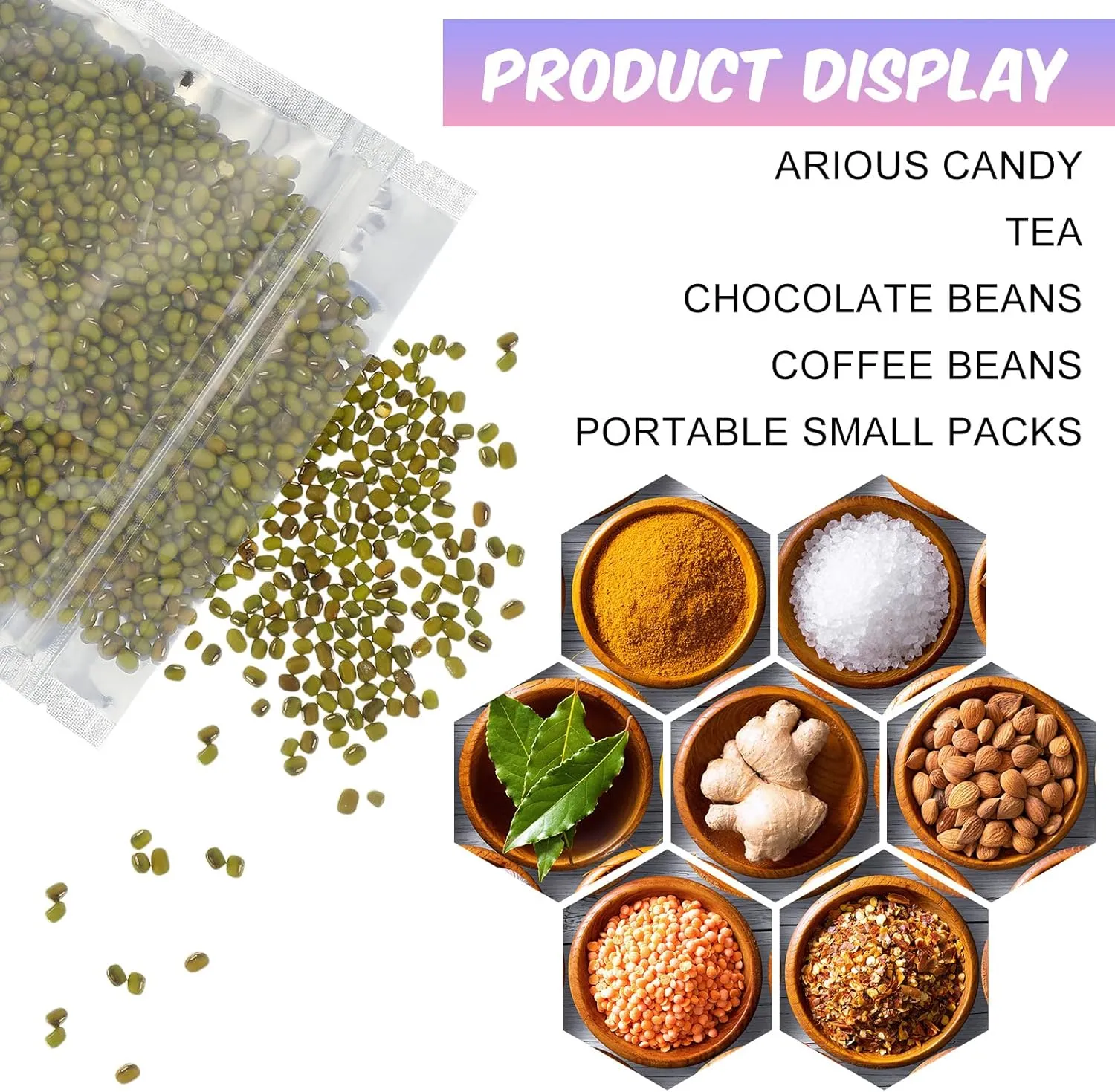 Ctosree 200 Pcs Stand Up Pouch Bags, Sealable Heavy Duty Clear Front with Aluminum Foil Back, Plastic Zipper Food Coffee Candy Storage, Reclosable Bags and Heat Sealable Food Storage (3.5" x 6")