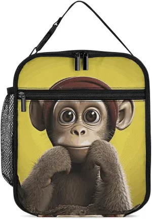 Curious Monkey Lunch Bag for Women Lunch Tote Bags Insulated Lunch Box for Men Lunchbox Reusable Lunch Cooler Bag Leakproof Lunch Container for Work Picnic Travel