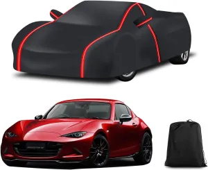 Custom Fit for Mazda Miata MX-5 MX5 (1990-2024) Outdoor Full Car Cover Waterproof All Weather 210T Polyester with Zipper and Storage Bag Snow Rain Dustproof Sun UV Protection