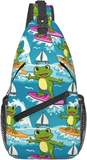 Cute Cartoon Dinosaur Winter Snowman Crossbody Bags Cross Chest Bag Adjustable Sling Backpack for Women Men