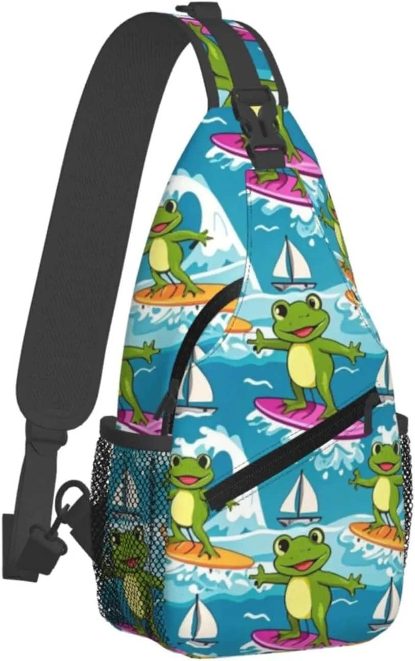 Cute Cartoon Dinosaur Winter Snowman Crossbody Bags Cross Chest Bag Adjustable Sling Backpack for Women Men