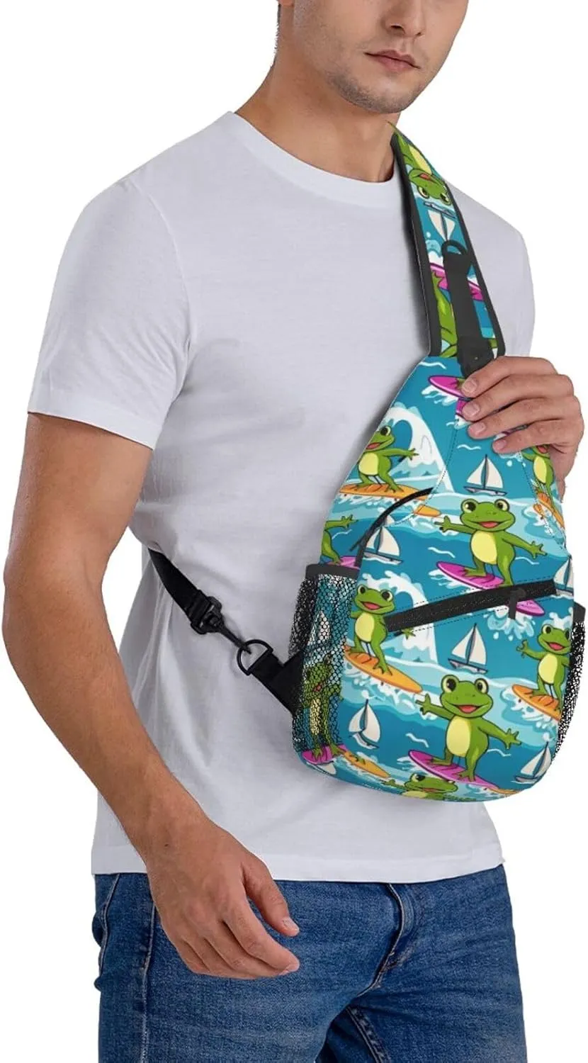 Cute Cartoon Dinosaur Winter Snowman Crossbody Bags Cross Chest Bag Adjustable Sling Backpack for Women Men