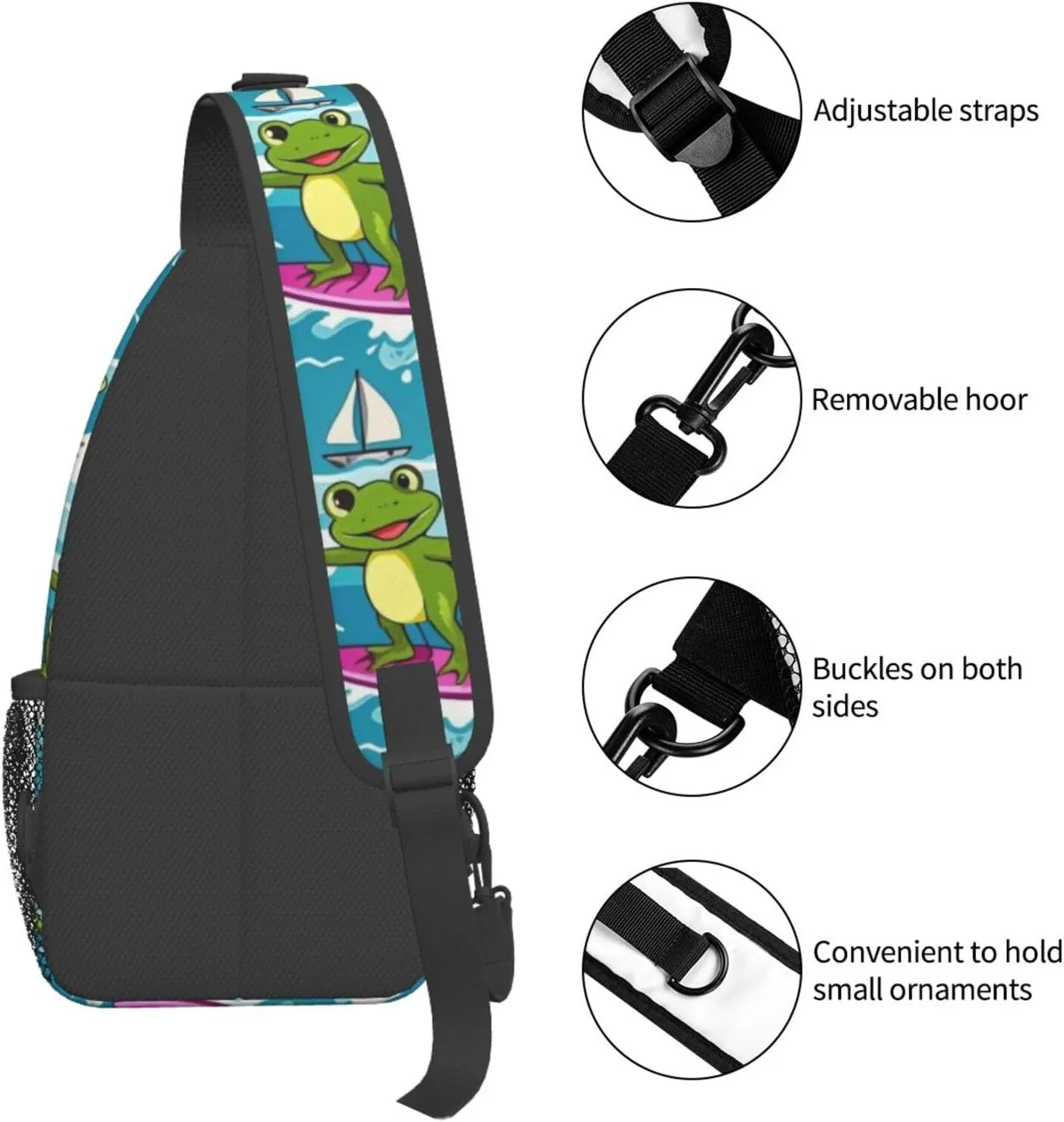 Cute Cartoon Dinosaur Winter Snowman Crossbody Bags Cross Chest Bag Adjustable Sling Backpack for Women Men