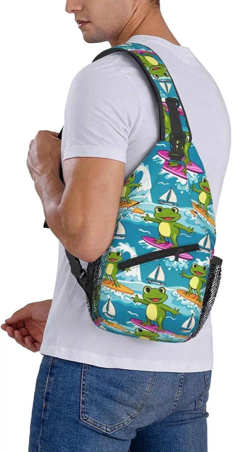 Cute Cartoon Dinosaur Winter Snowman Crossbody Bags Cross Chest Bag Adjustable Sling Backpack for Women Men