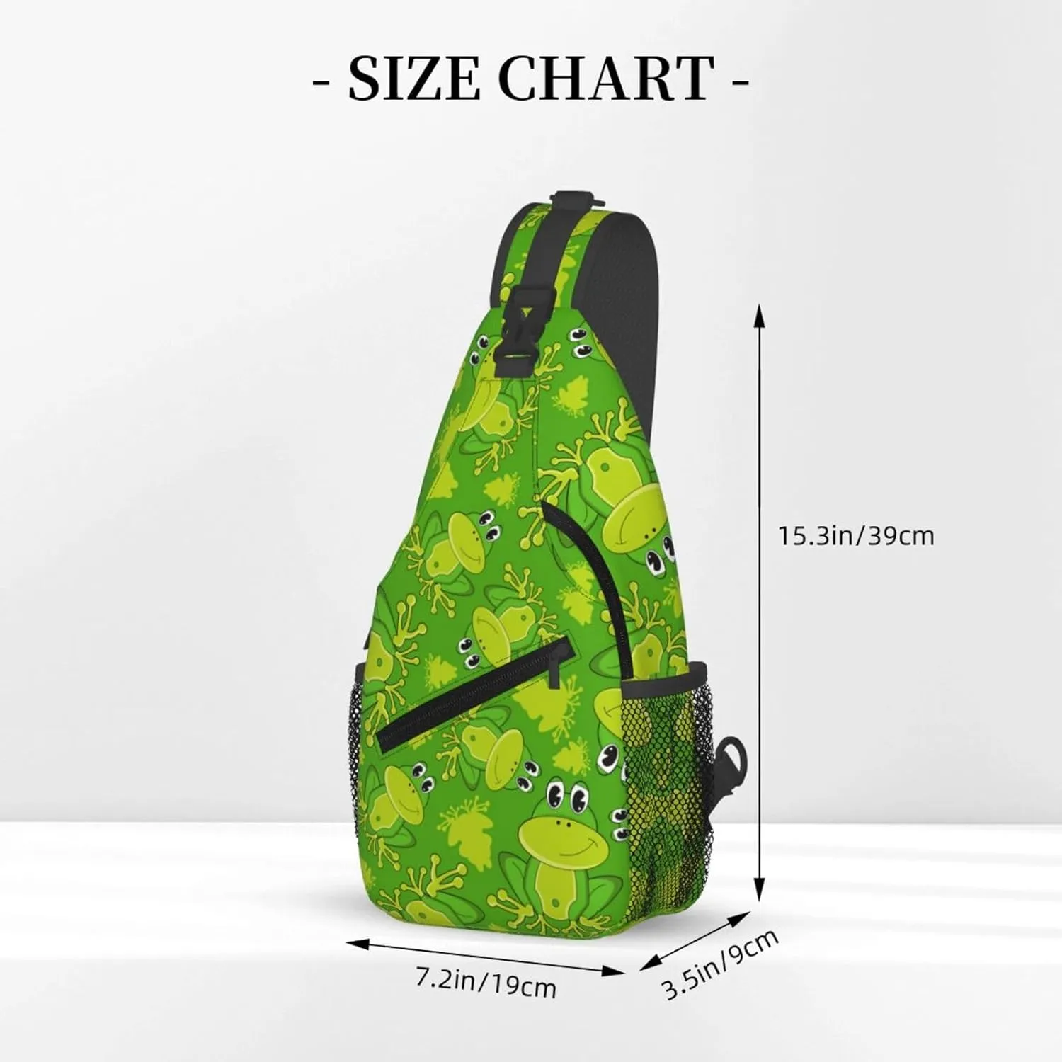 Cute Cartoon Frog Sling Bag For Women Men Funny Frogs Backpack Crossbody Shoulder Bag Sling Backpack Chest Bag Travel Hiking Casual Sport Daypack