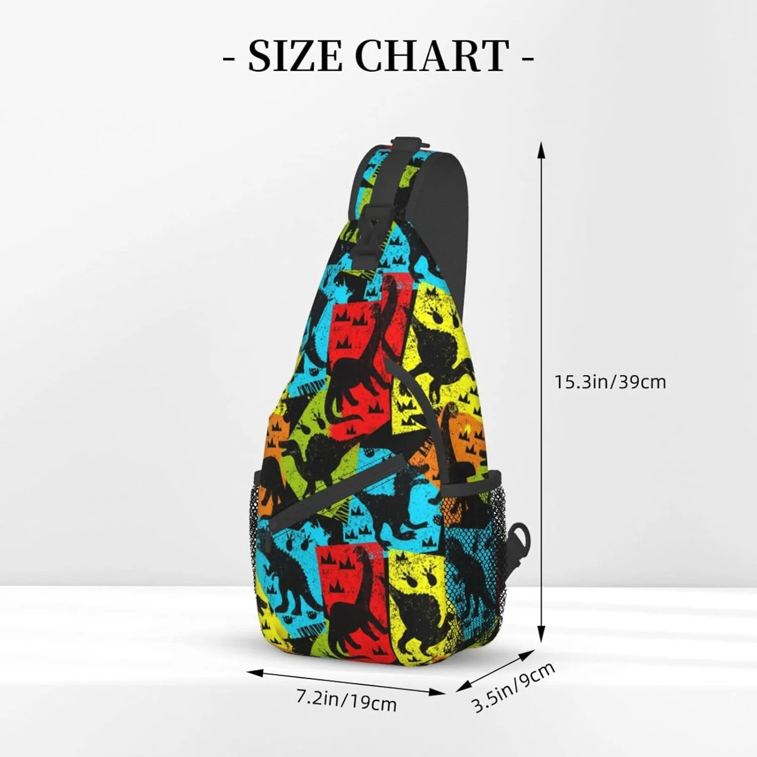 Cute Dinosaur Sling Bag Crossbody Backpack Hiking Travel Daypack Chest Bag Lightweight Shoulder Bag For Women Men