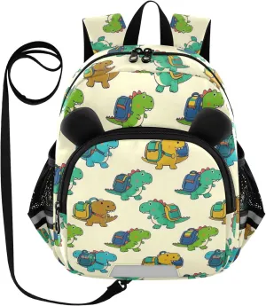 Cute Ears Cool Backpacks Leash Boy's/Girl's Anti-Lost Personalized Kindergarten Backpack with Reflective Strip Cute Cartoon Animal Bear Beige Cartoon Cute Dinosaur Silhouette mochilas escolares