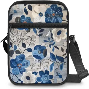 Cute Messenger Bag with Zipper and Front Pocket Sling Crossbody Shoulder Bags Adjustable Strap