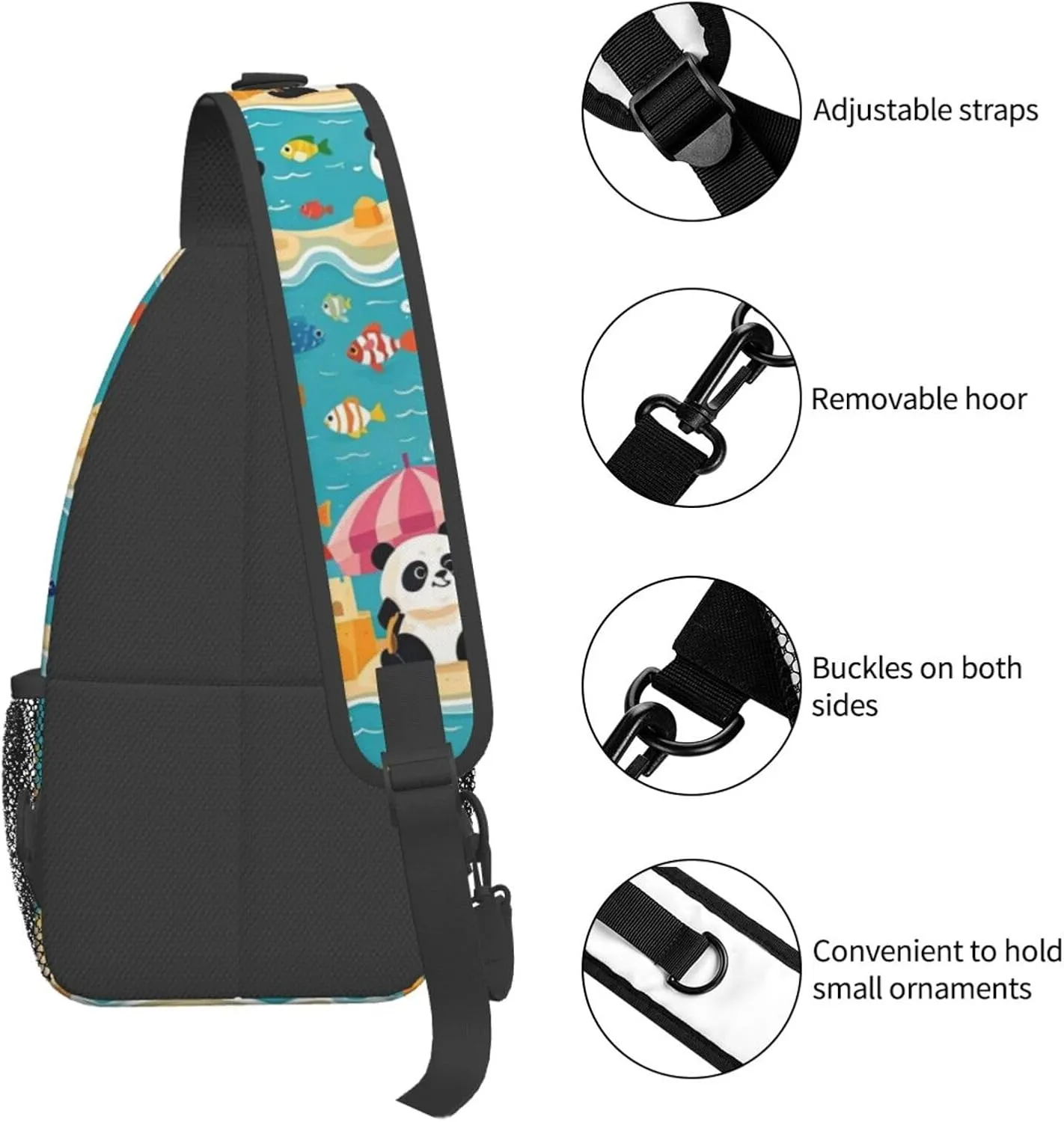 Cute Pandas Living in a Tree House Crossbody Bags Cross Chest Bag Adjustable Sling Backpack for Women Men