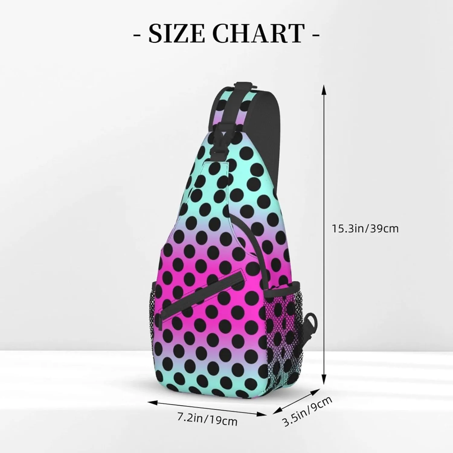 Cute Red White Polka Dot Sling Backpack Chest Bag Crossbody Shoulder Bag Travel Hiking Daypack For Men Women
