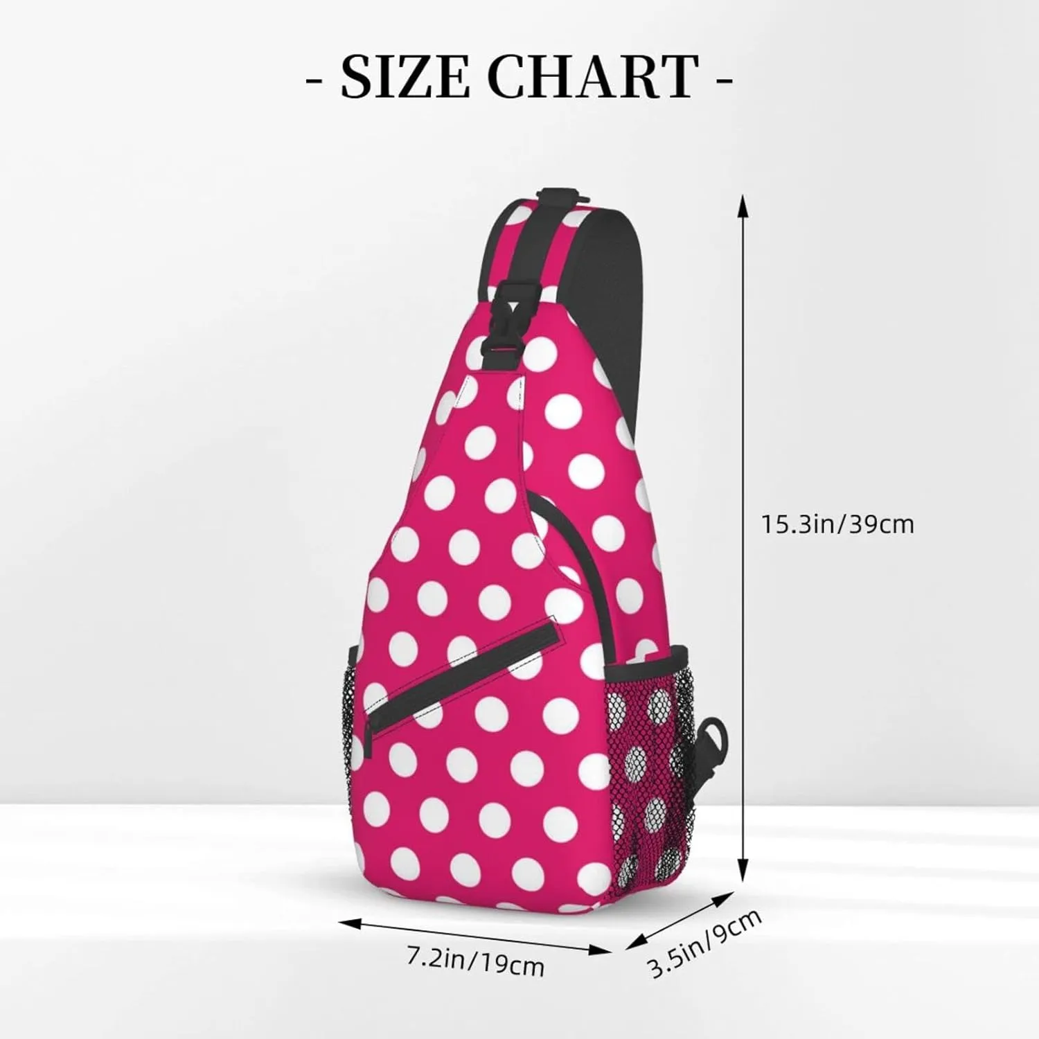 Cute Red White Polka Dot Sling Backpack Chest Bag Crossbody Shoulder Bag Travel Hiking Daypack For Men Women