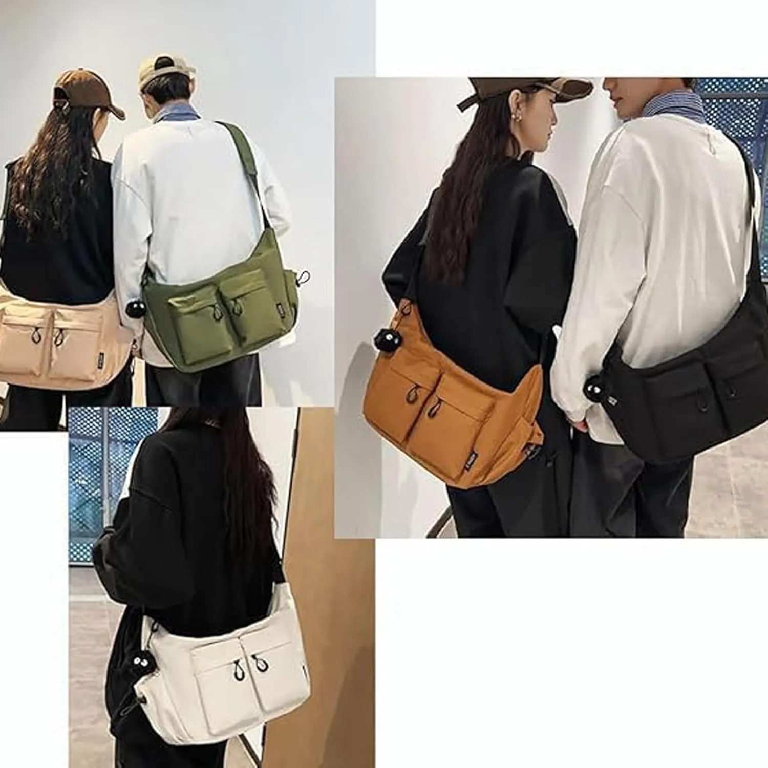 Dallaswind Large Capacity Messenger Canvas Bag, Dallaswind Large Crossbody Bag Shoulder Purse, Large Shoulder Travel Tote Bag