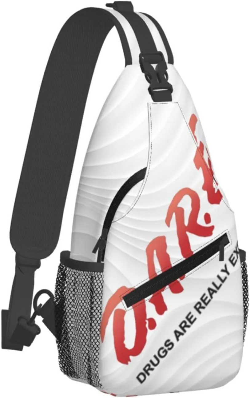 D.A.R.E. Drugs Are Really Expensive Small Crossbody Backpack Sling Bag For Men Women Mini One Shoulder Chest Bags Gym Sport Travel Hiking Daypack