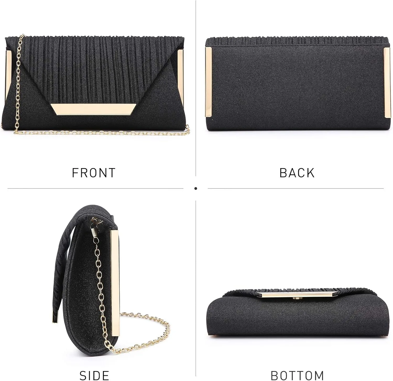 Dasein Women Evening Bags Wedding Purses Handbags Party Clutches Cocktail Prom Formal Clutch with Glitter Rhinestones