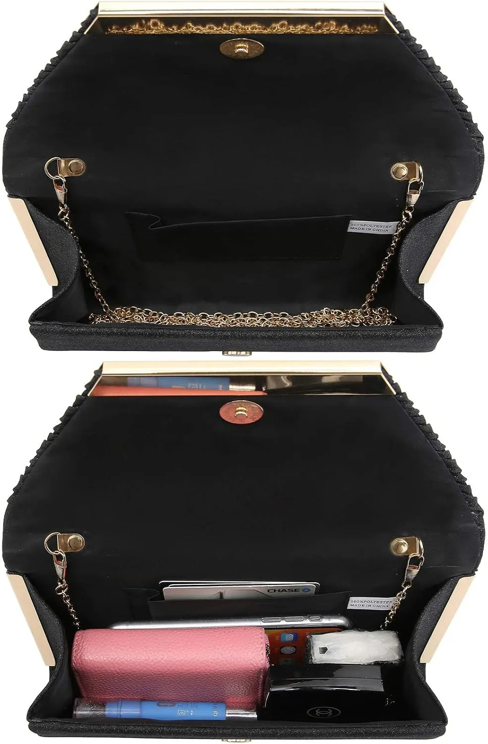 Dasein Women Evening Bags Wedding Purses Handbags Party Clutches Cocktail Prom Formal Clutch with Glitter Rhinestones